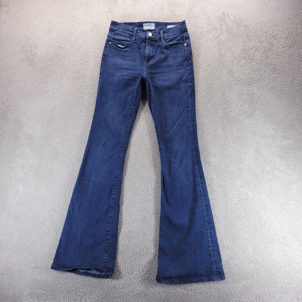 FRAME Jeans Womens 26 Blue Le High Flare Naples High Rise Dark Wash Stretch